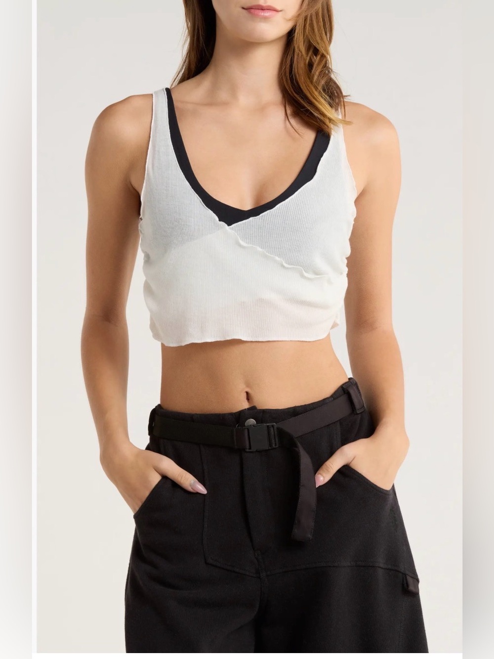 BNWT Free People Movement Hot Shot Low Impact Layered Sports Bra size M $58USD